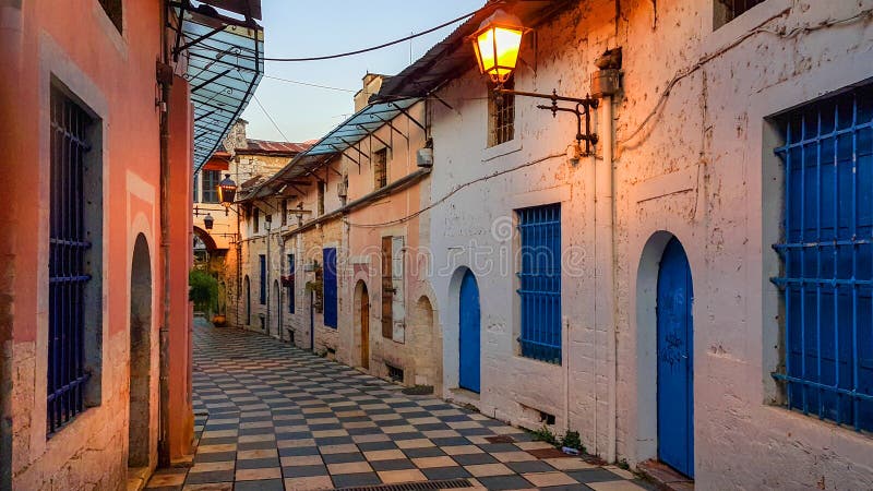 Buildings windows narrow roads in Ioannina city greece. Buildings windows narrow roads in Ioannina city greece