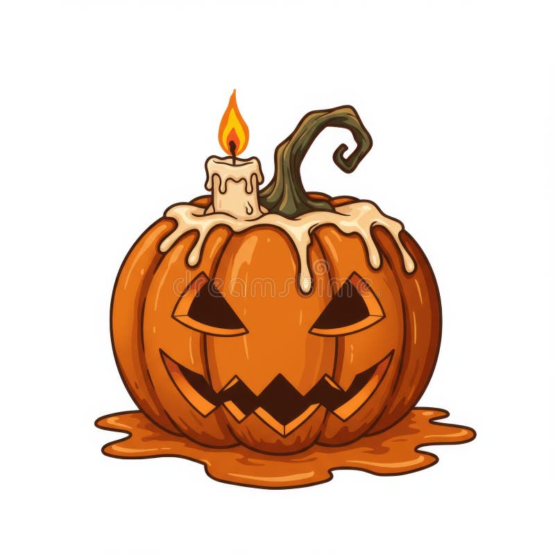 Schmelzen Halloween Pumpkin mit Leuchtkerze lizenzfreie abbildung