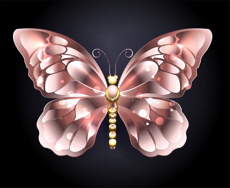 Schmetterling Im Rosa Gold Vektor Abbildung Illustration Von Gold 97105274