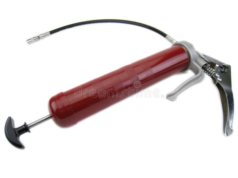 Picture of red grease gun isolated on white. Picture of red grease gun isolated on white