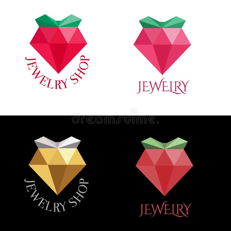 Schmucklogodesign, heller Kristall, moderne flache Art vektor abbildung Schmucklogodesign, heller Kristall, moderne flache Art vektor abbildung