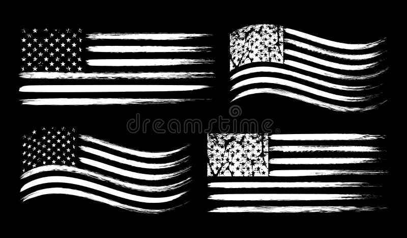 Schwarzweiss Amerikanische Flagge Stock Abbildung Illustration Von Unabhangigkeit Patriotisch 4308744