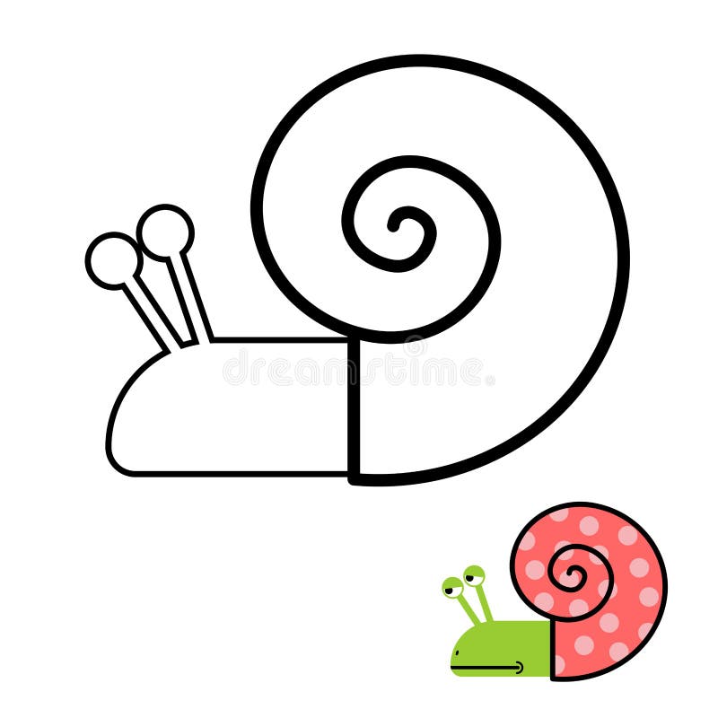 Schneckenmalbuch Gastropodemuschel mit gewundenem Oberteil Vektor I stock abbildung Schneckenmalbuch Gastropodemuschel mit gewundenem Oberteil Vektor I stock abbildung
