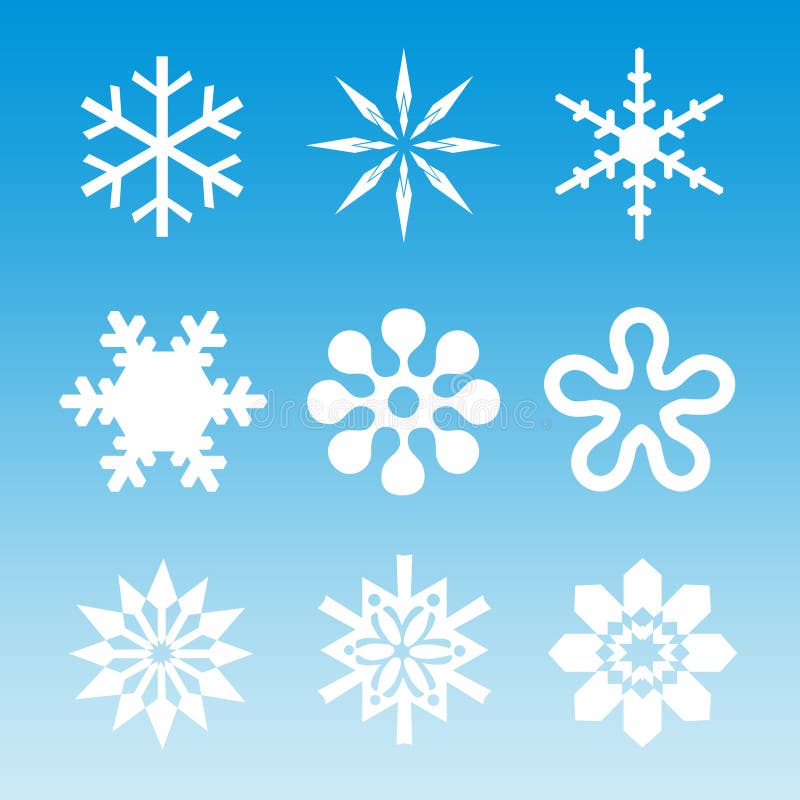 Snow - White Snowflakes On A Blue Gradient Background. Snow - White Snowflakes On A Blue Gradient Background