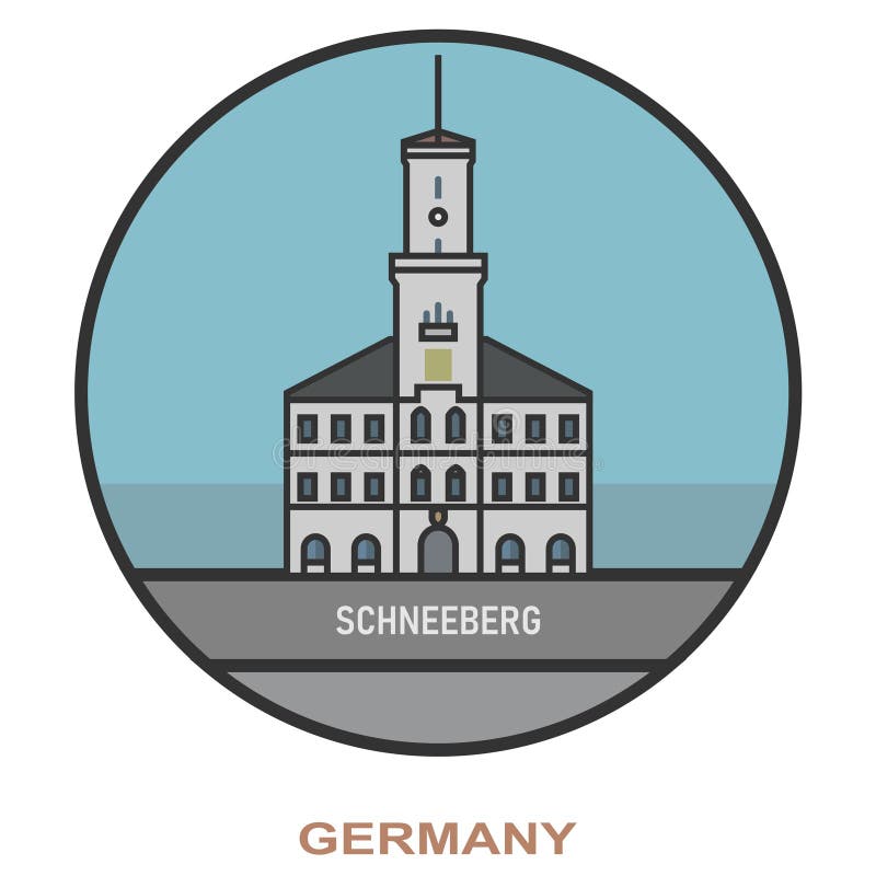 Schneeberg. Cities and towns in Germany vector illustration
