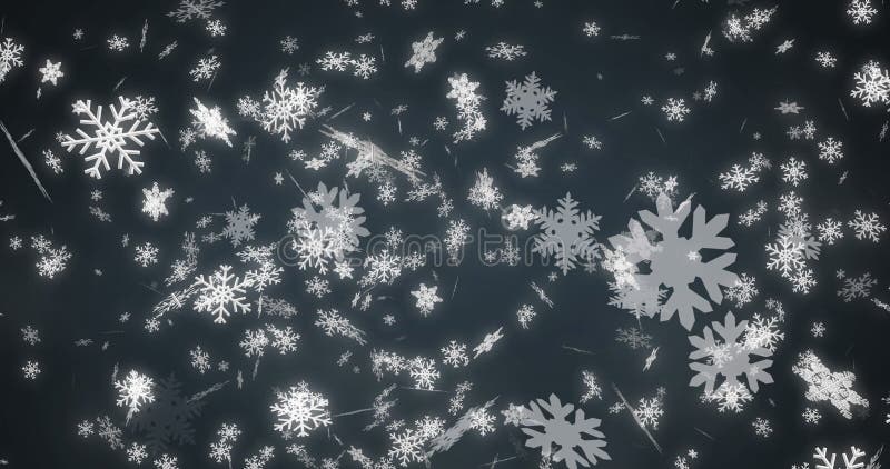 Schneebild über dunkelblauem Hintergrund. Weihnachtstradition und Festkonzept digital generiertes Bild