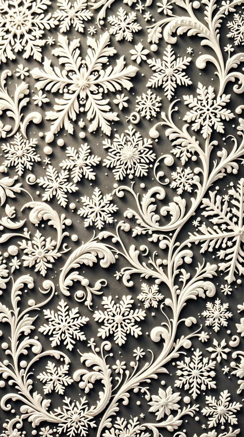 Schneeflocke und Blumenmuster : elegantes Winterdesign mit feinen Details stock abbildung