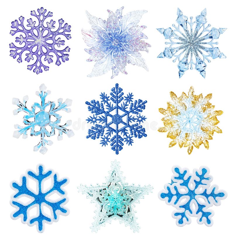 Set of snowflakes isolated on white background. Set of snowflakes isolated on white background