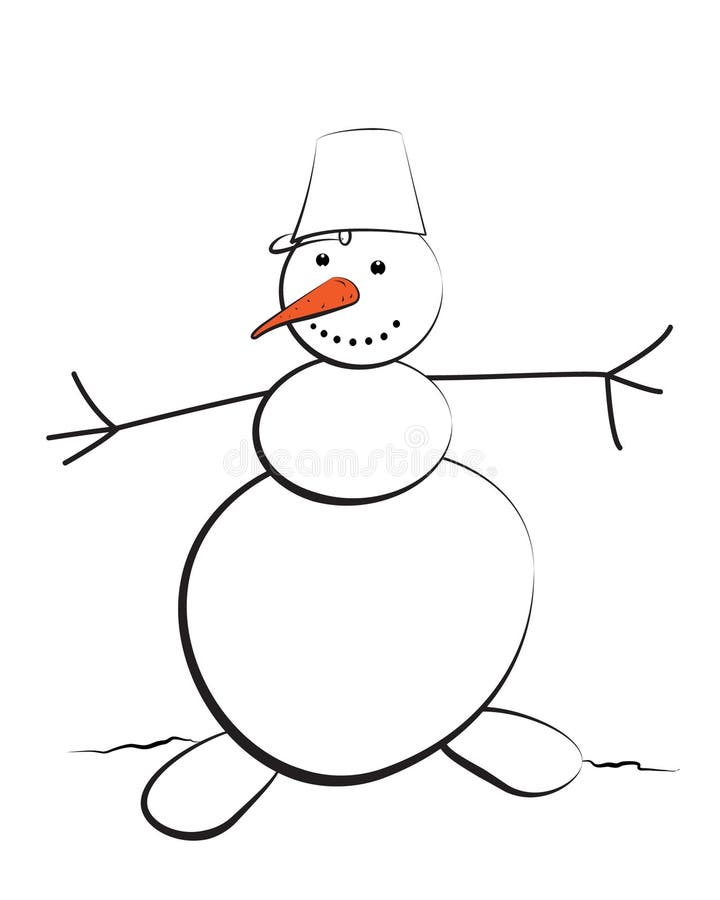 Schneemann in Einem Schneesturm Vektor Abbildung - Illustration von