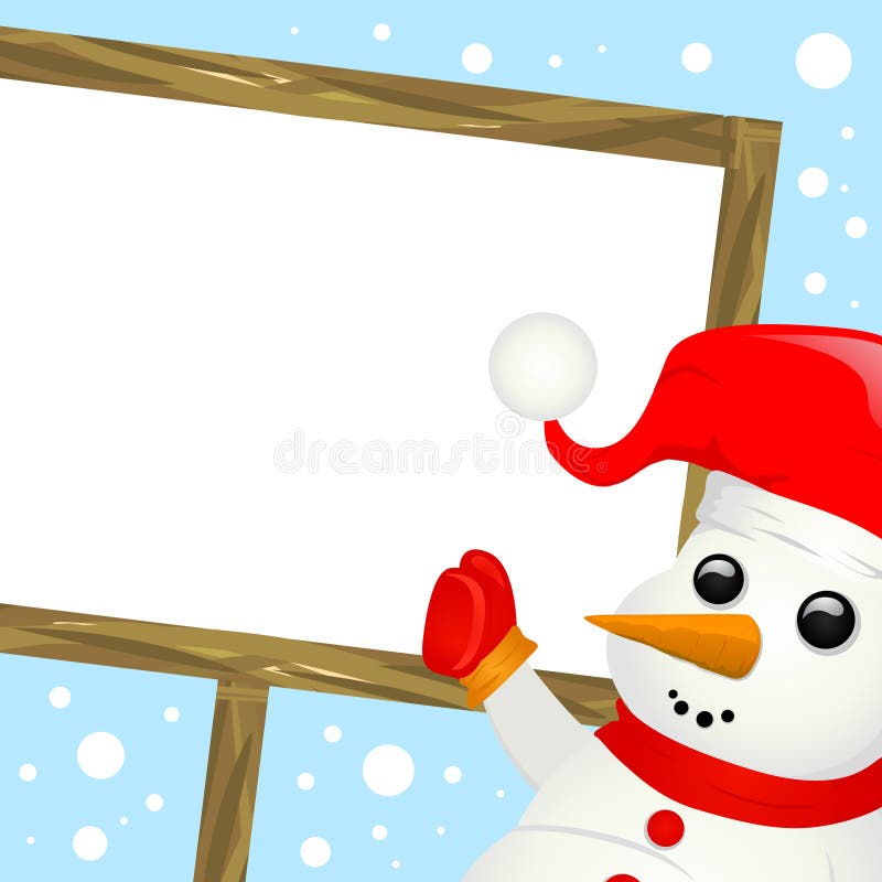 Schneemann mit Meldungzeichen stock abbildung Schneemann mit Meldungzeichen stock abbildung