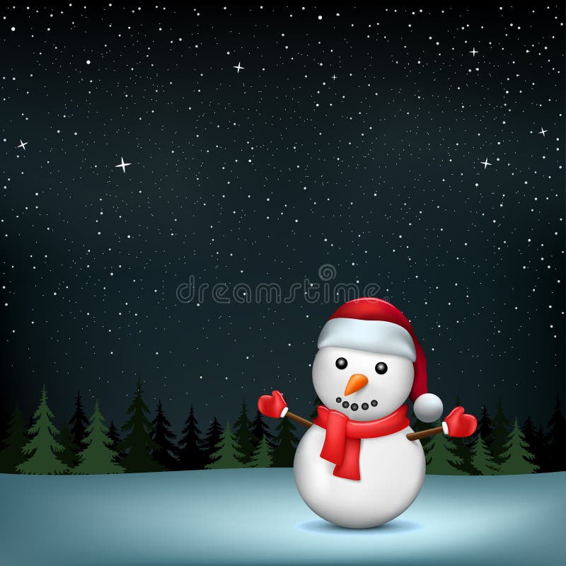 Schneemann spielt Nachtholz die Hauptrolle vektor abbildung Schneemann spielt Nachtholz die Hauptrolle vektor abbildung