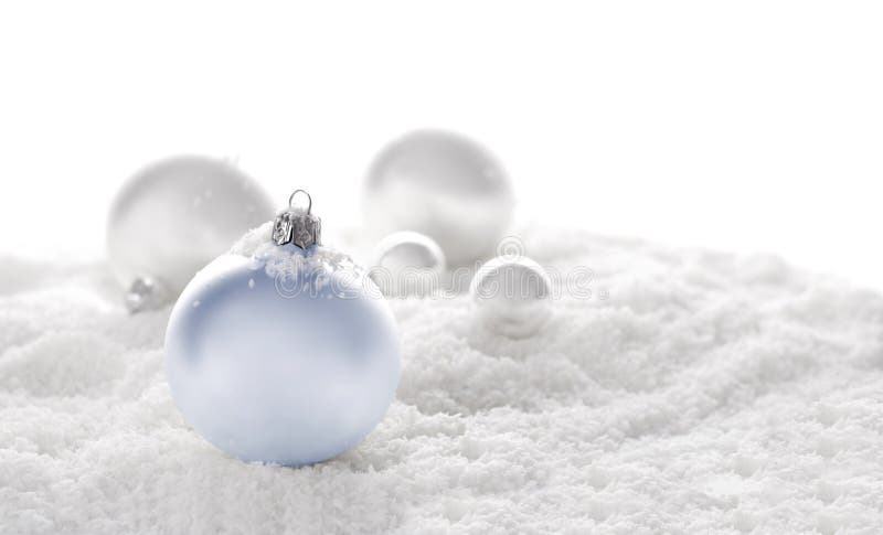 Schneeweihnachtsverzierungen lizenzfreies stockbild
