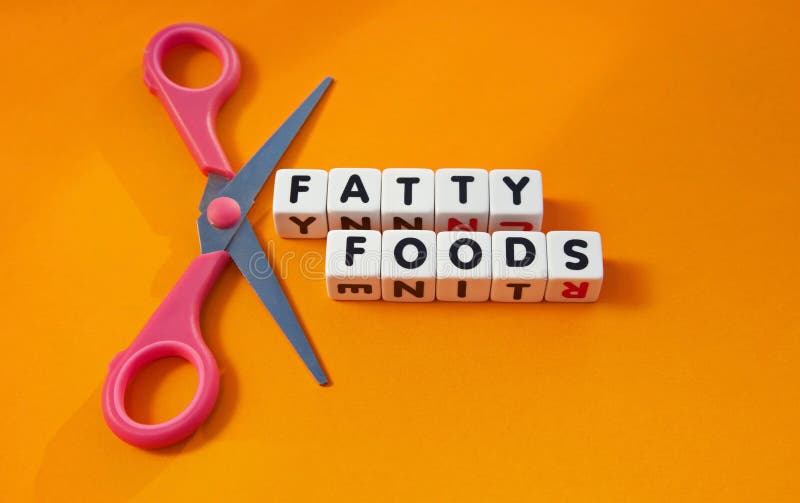 Schneiden Sie fetthaltige Nahrungsmittel heraus