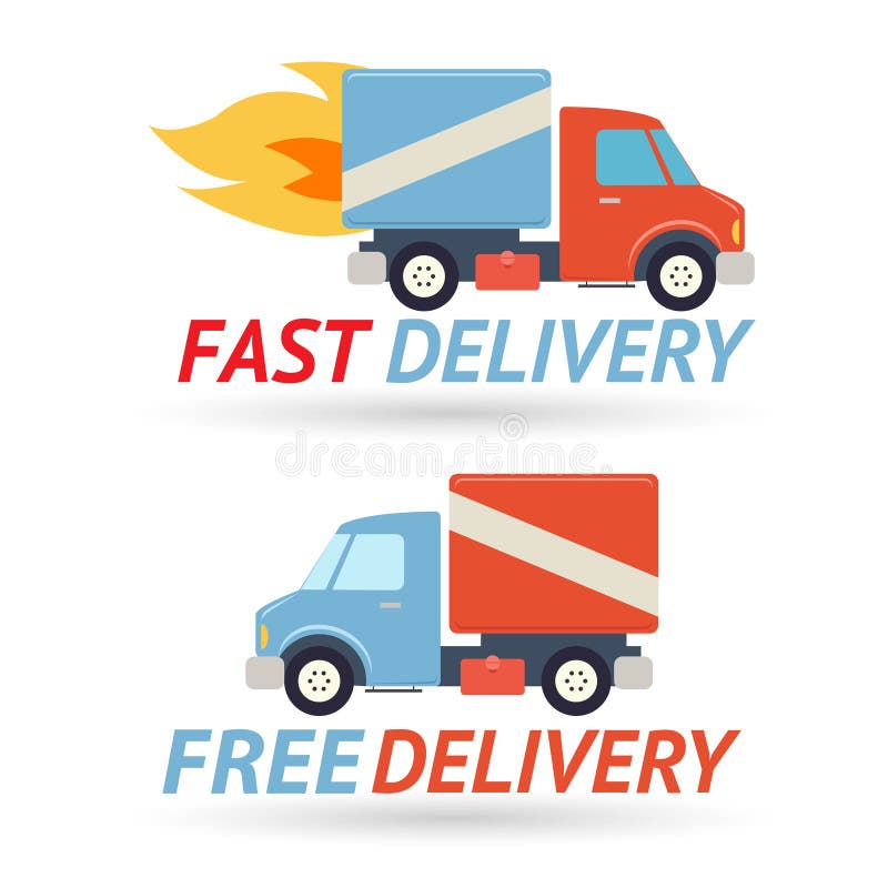 Schnelle Vorleistungs-Symbol-Versand-LKW-Ikone vektor abbildung