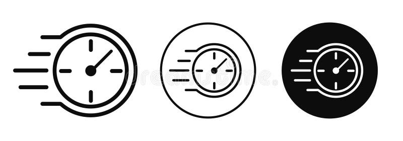 Schnelleinstellung Icon Quick Timer Response Signature Time Management-Konzept Dringlichkeit schnelle Lieferung Versandservice Ser lizenzfreie abbildung