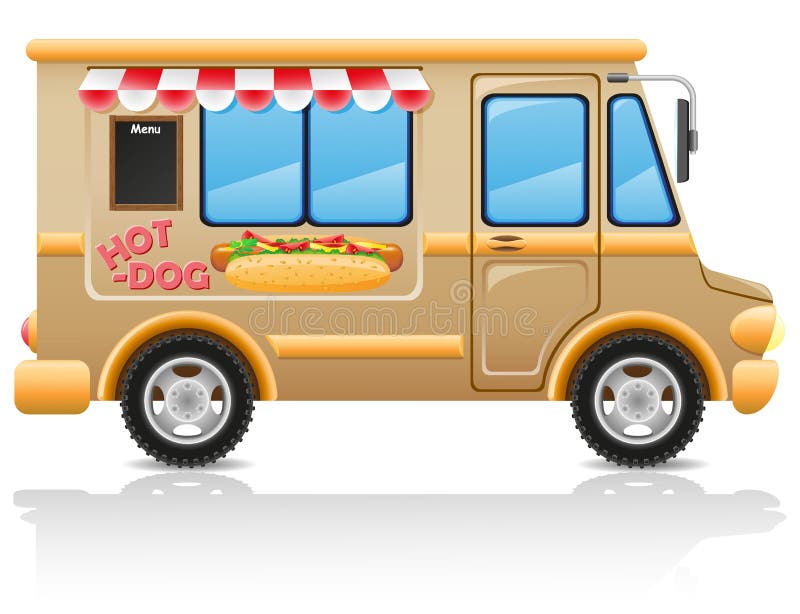 Schnellimbißvektorabbildung des Hotdogs des Autos vektor abbildung Schnellimbißvektorabbildung des Hotdogs des Autos vektor abbildung