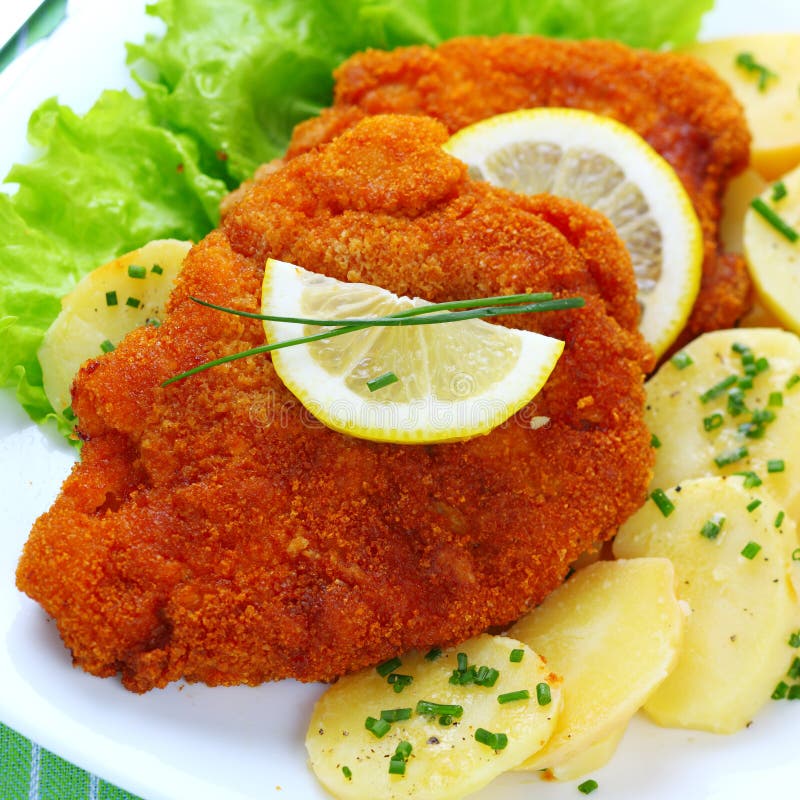 Schnitzel de saucisse image stock. Image du cuit, nourriture - 17412003