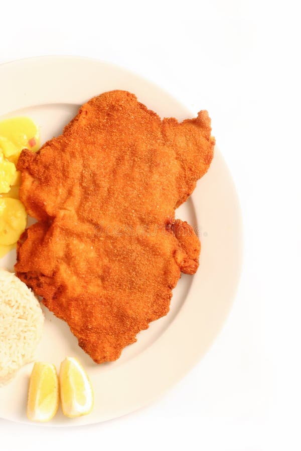 Schnitzel vienense fotografia de stock Schnitzel vienense fotografia de stock
