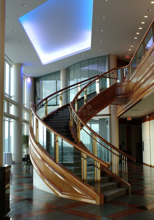 Curved staircase leading to the top floor of a Salt Lake City, Utah high rise office building. Curved staircase leading to the top floor of a Salt Lake City, Utah high rise office building
