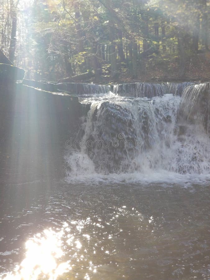 Schoharie Creek Nature Preserve and Waterfalls Stock Photo Image of