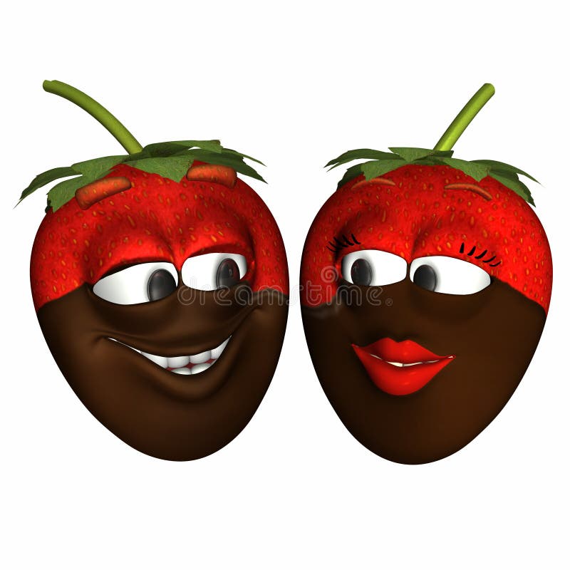 Schokolade tauchte Erdbeere-smiley ein lizenzfreie abbildung Schokolade tauchte Erdbeere-smiley ein lizenzfreie abbildung