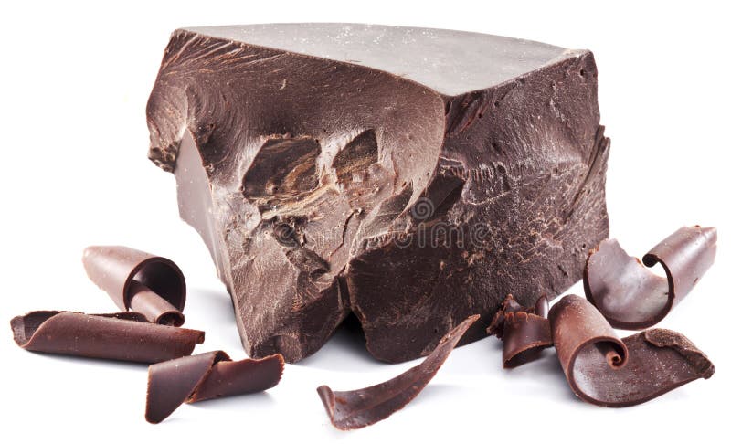 Schokoladenblock und -chips nähern sich es lizenzfreies stockfoto