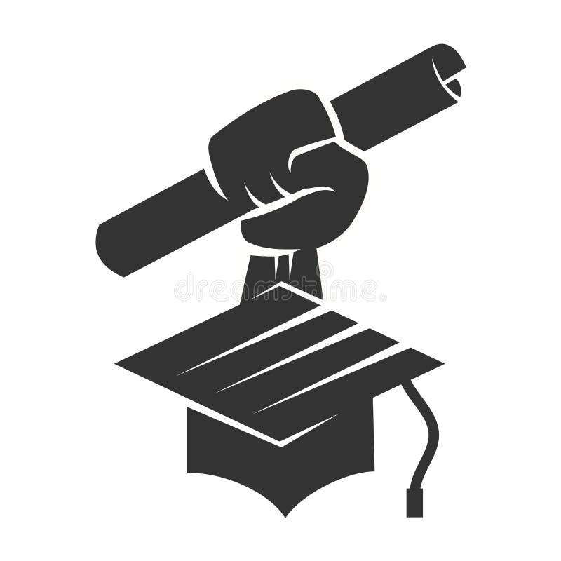 Scholar student success logo icon illustration brand identity stock