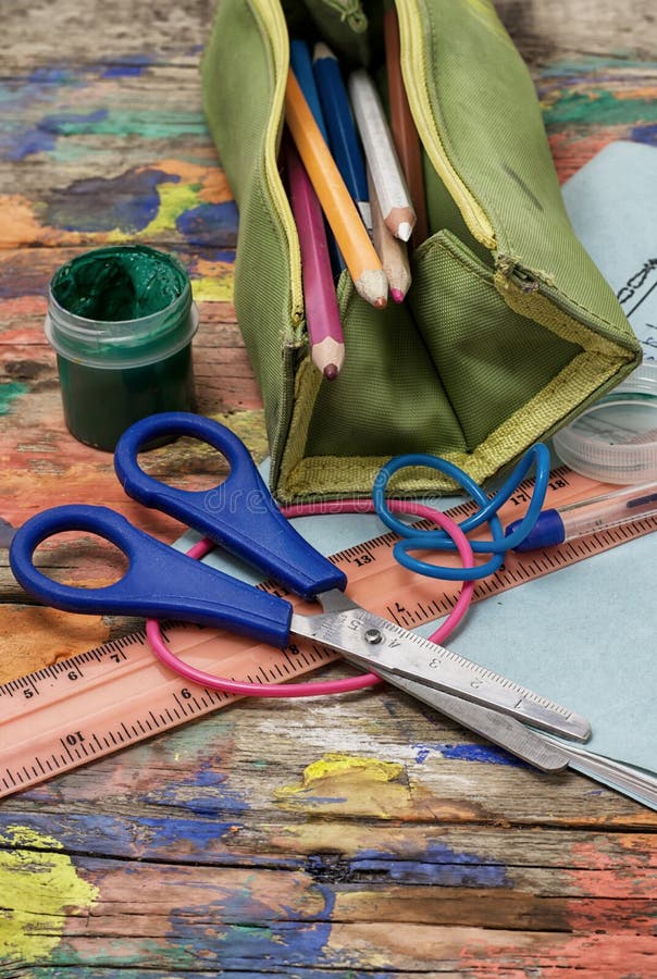 School accessories stock image. Image of september, grader 43232087