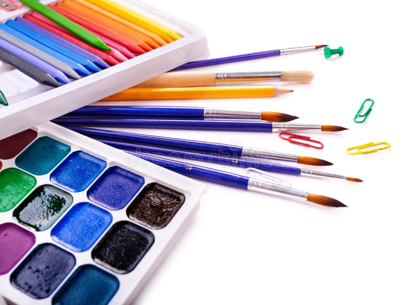 Art school supplies. stock image. Image of elementary 20381085