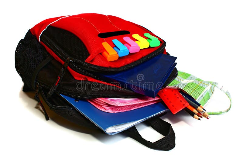 School backpack royalty free stock images