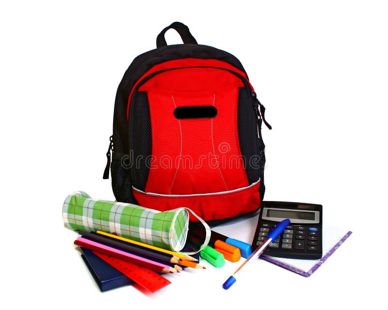 School backpack royalty free stock photo