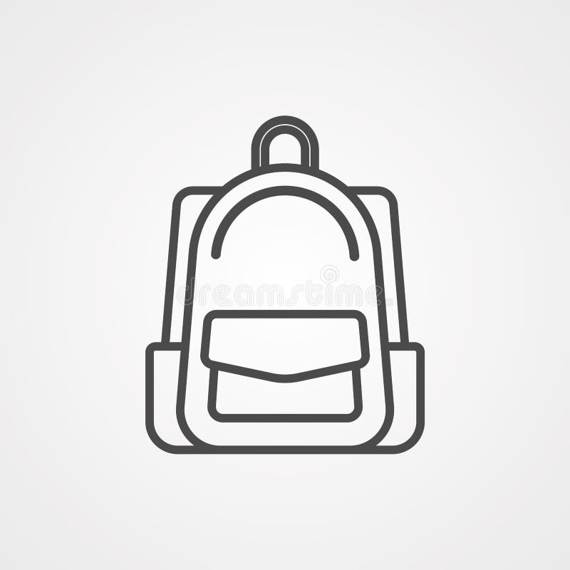 Backpack Vector Icon Sign Symbol Stock Vector - Illustration of flat ...