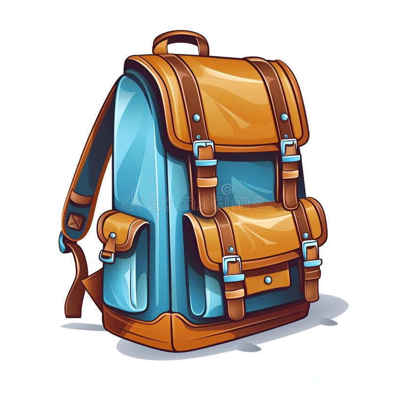 School Bag Cartoon, Generated IA Stock Illustration - Illustration of ...