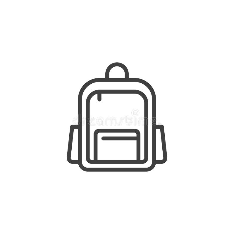 School bag line icon stock illustration. Illustration of clipart ...