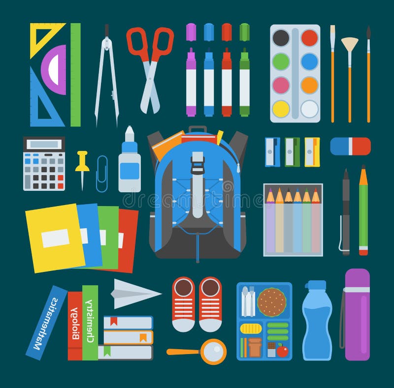 School bag vector set.