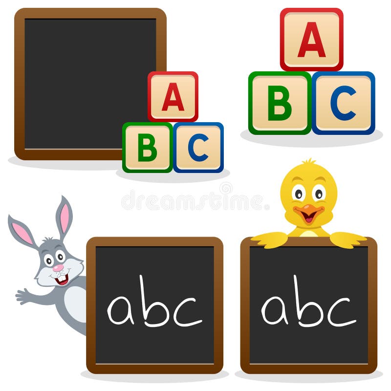 School Blackboard ABC Blocks