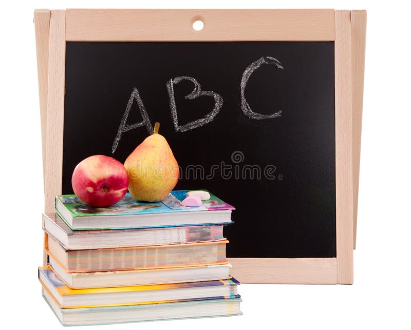 School board with books isolated