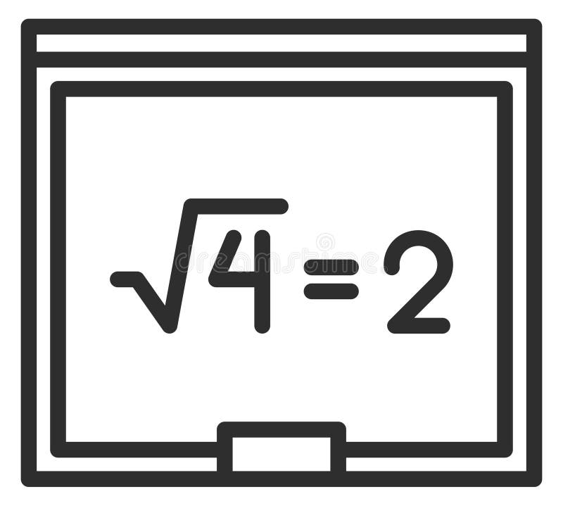 School board with math equation line icon. Education symbol vector illustration