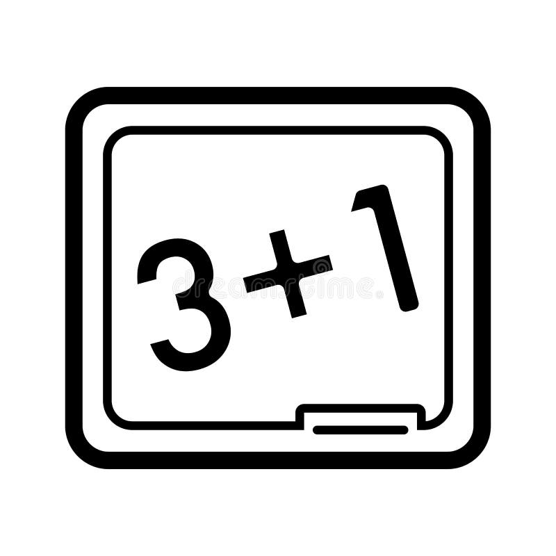 School board vector icon. Black and white illustration of The equation. Outline linear education icon. stock illustration