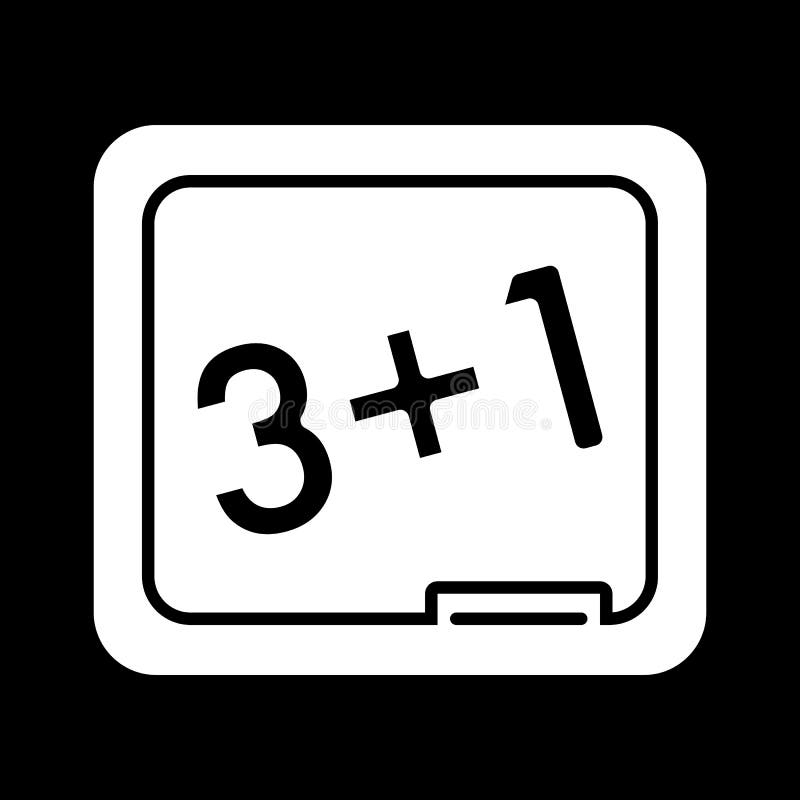 School board vector icon. Black and white illustration of The equation. Solid linear education icon. stock illustration