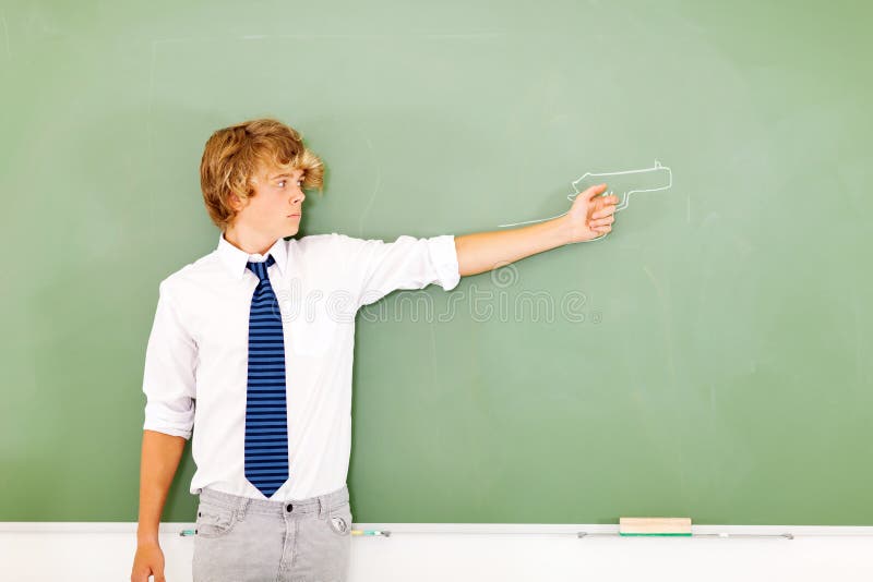School boy gun royalty free stock photo