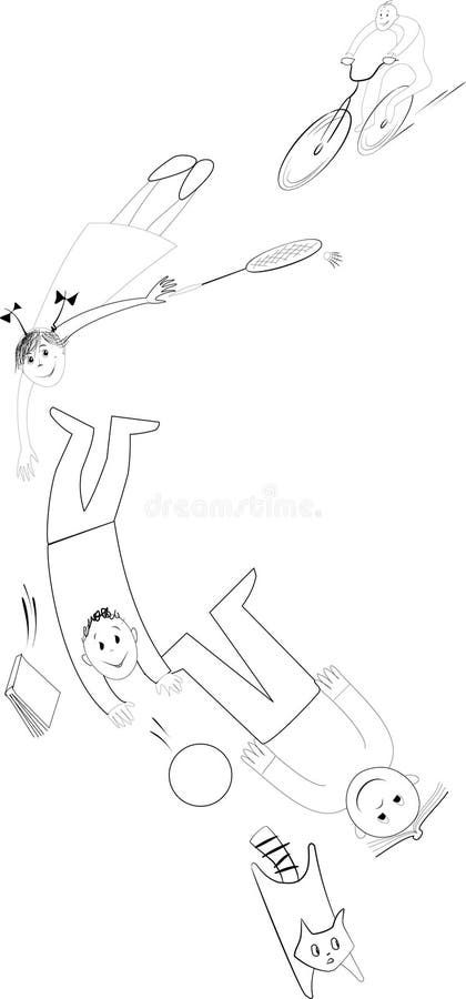 School Break - black and white royalty free illustration