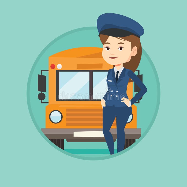 Cartoon Female Bus Driver Stock Illustrations – 236 Cartoon Female Bus ...