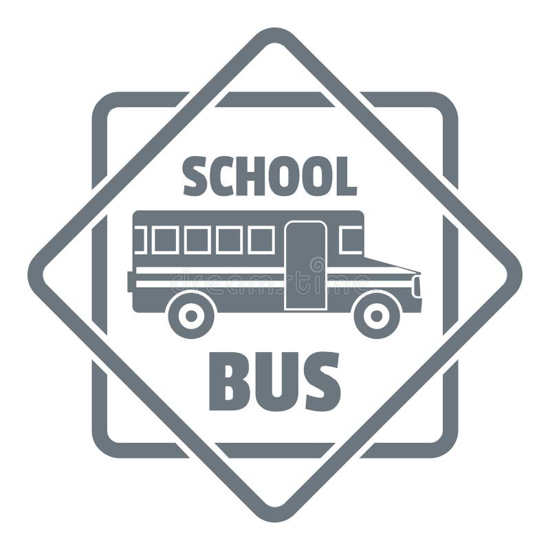 School Bus Logo, Simple Gray Style Stock Vector Illustration of auto