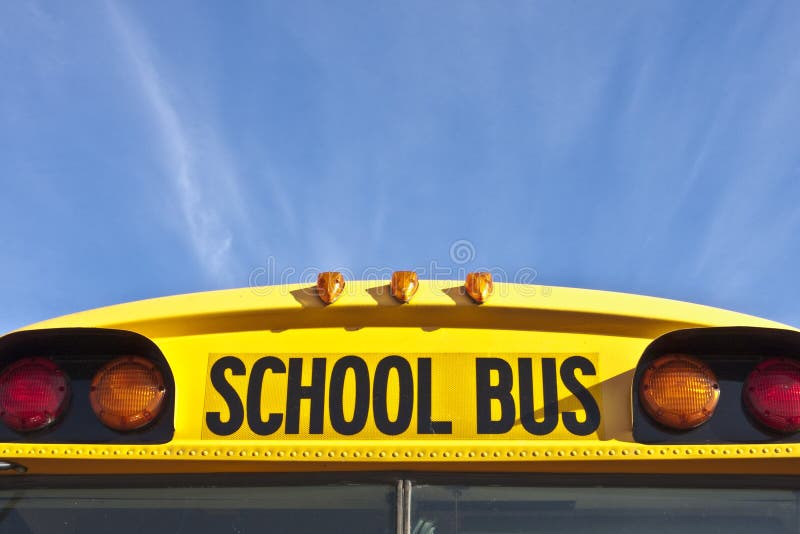 School Bus Markings And Signal Lights Stock Image Image of education