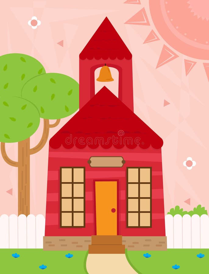 red schoolhouse clipart