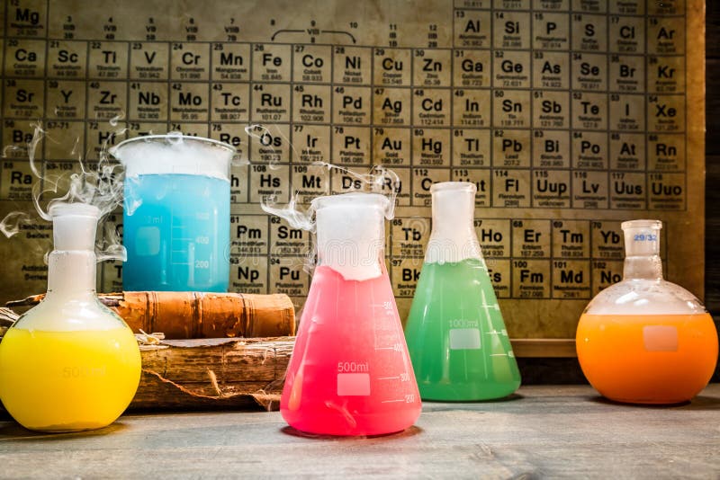 School Chemical Lab with Periodic Table of Elements Stock Image Image
