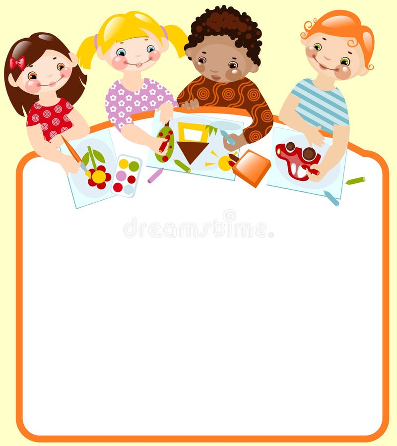 School childhood. drawing vector illustration