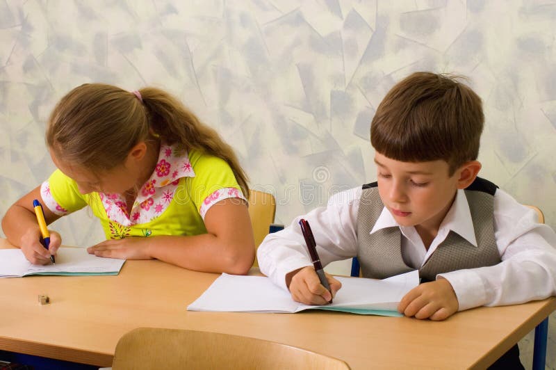 School children at classroom