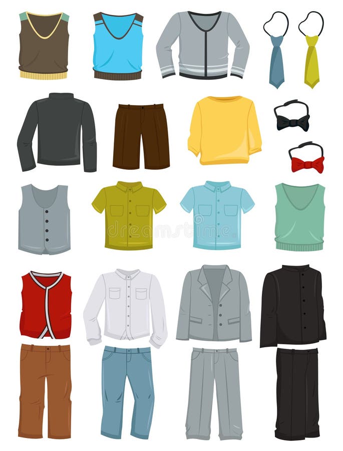 Men clothes icon set stock vector. Illustration of briefs - 3027302